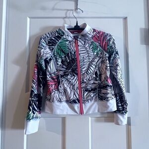 Ideology Multicolor Leaf Print Bomber Athletic Jacket